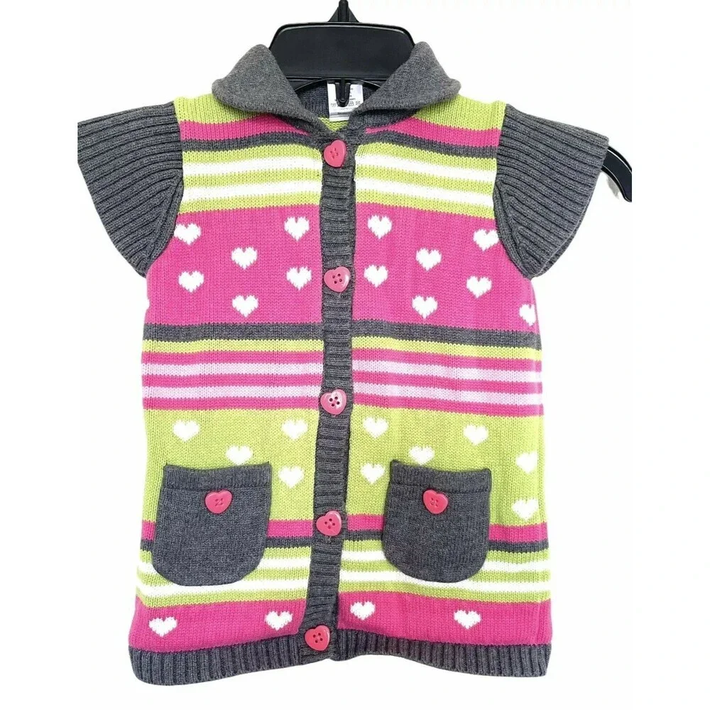 Gymboree Girls Sweater Size 3T Toddler Hearts Winter Christmas Cozy Comfy Baby